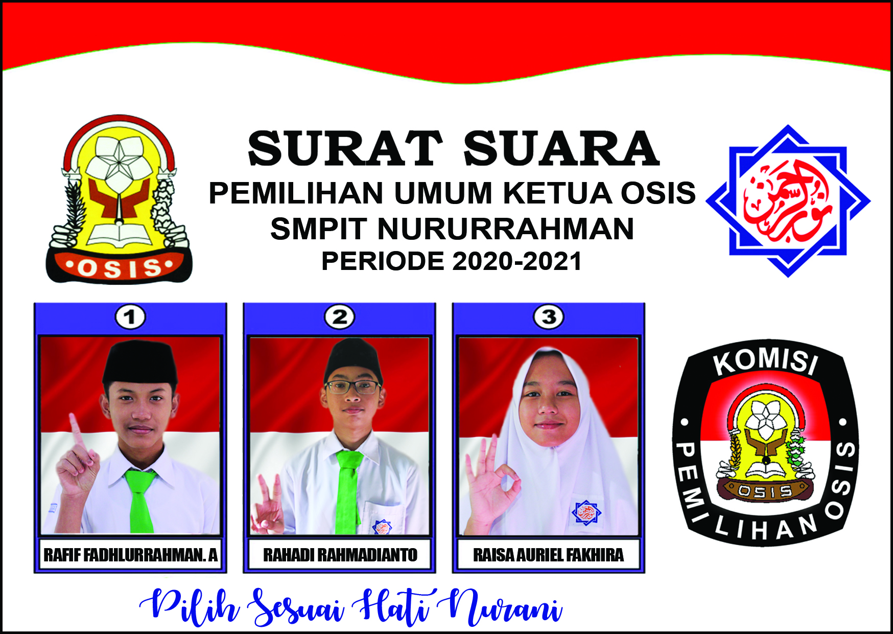 SMPIT Nururrahman Lakukan PEMILU OSIS